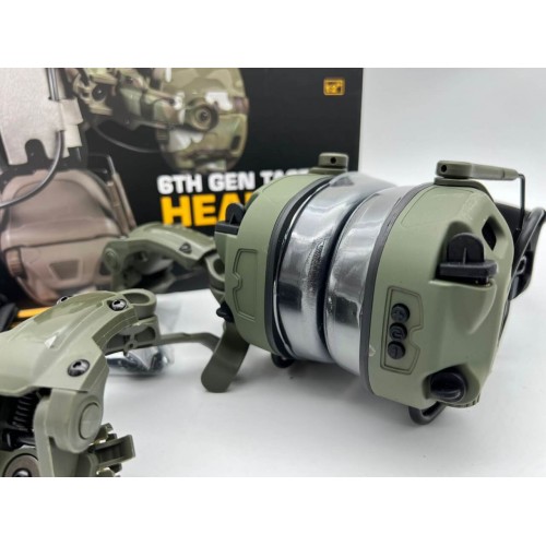 6TH GEN TACTICAL HEADSET тактическая гарнитура, звукосниматель и шумоподавление, активные в Зеленограде