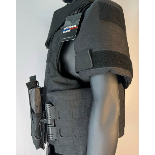 Бронежилет разгрузочный UNIVERSAL ARMOR в Зеленограде (СВМПЭ + бронеплиты Бр5 класса) черный